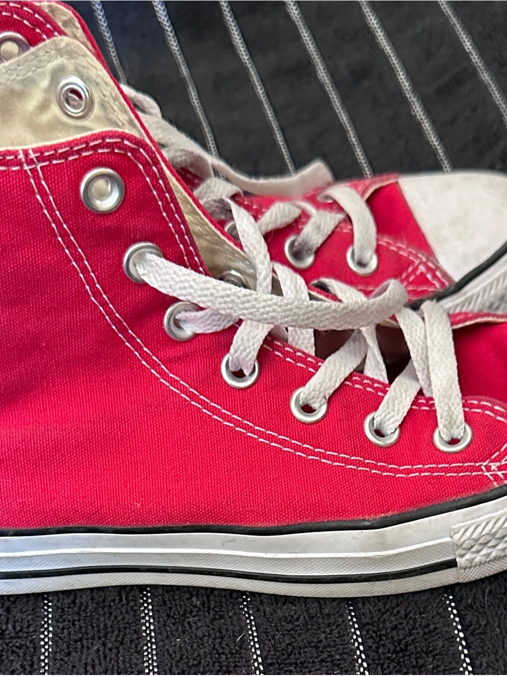 Converse Kids Red Canvas High-Top Sneakers with White Laces